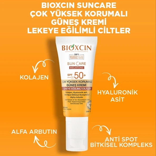 Bioxcin Sun Care Melatone Spf 50 Lekeye Eğilimli Ciltler İçin Çok Yüksek Korumalı Güneş Kremi 50 Ml ürün görseli 1