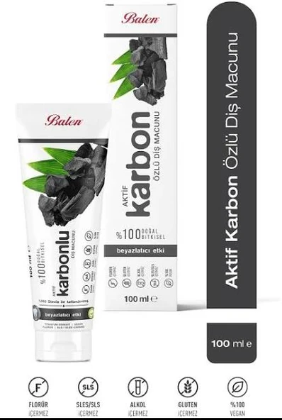 Balen Aktif Karbonlu Diş Macunu 100 Ml ürün görseli 1