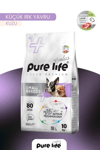 PureLife Plus Kuzulu Küçük Irk Yavru Köpek Maması 10 KG ürün görseli 1