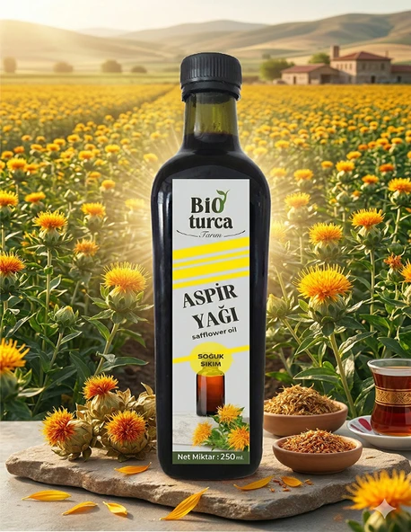 Bioturca Tarım %100 Saf Soğuk Sıkım Aspir Yağı (250 ml) ürün görseli 1