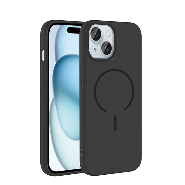 Apple iPhone 15 Kılıf M-safe Şarj Özellikli Zore Meta Kapak ürün görseli 1