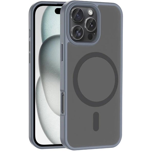 Apple iPhone 16 Pro Max Kılıf M-safe Şarj Özellikli Mat Arka Yüzey Zore Sio Kapak ürün görseli 1