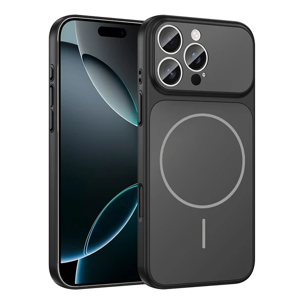 Apple iPhone 16 Pro Max Kılıf Zore M-Safe Şarj Özellikli Kamera Korumalı Formen Kapak ürün görseli 1