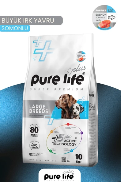 PureLife Plus Somonlu Büyük Irk Yavru Köpek Maması 10 KG ürün görseli 1