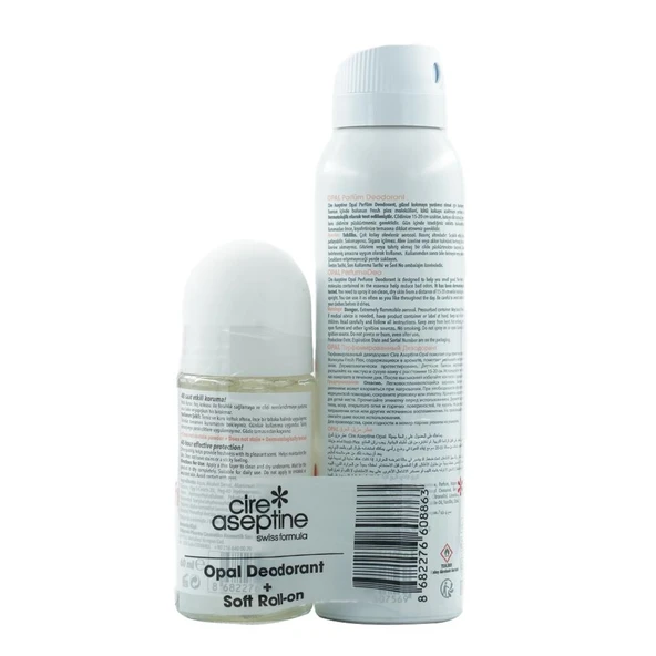 Cire Aseptine Deodorant Opal 150 Ml + Soft Roll On Set - Resim 3