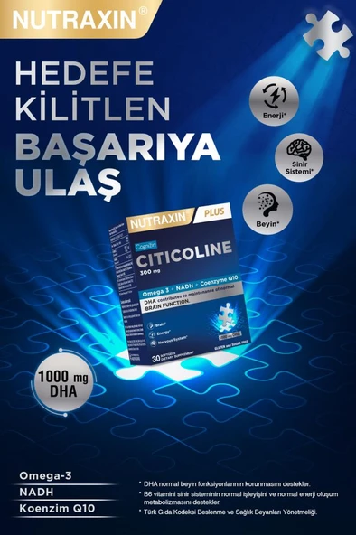 Nutraxin Citicoline 300 mg 30 Softgel - Resim 4