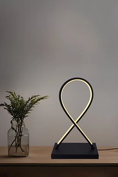 3 Renk Loop Masa Lambası LED Modern Siyah Loop Tasarım Dekoratif Aydınlatma ürün görseli 1