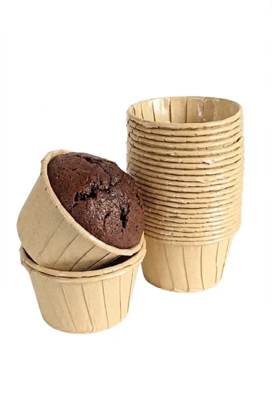 ŞeyliŞeyler - 50'li Muffin Kek Kağıdı Kapsülü - Kraft & Kahverengi Cupcake Kalıbı ürün görseli 1