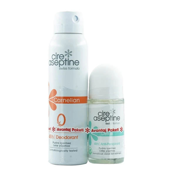 Cire Aseptine Deodorant Carnelian 150 Ml + Detox Roll On Set ürün görseli 1