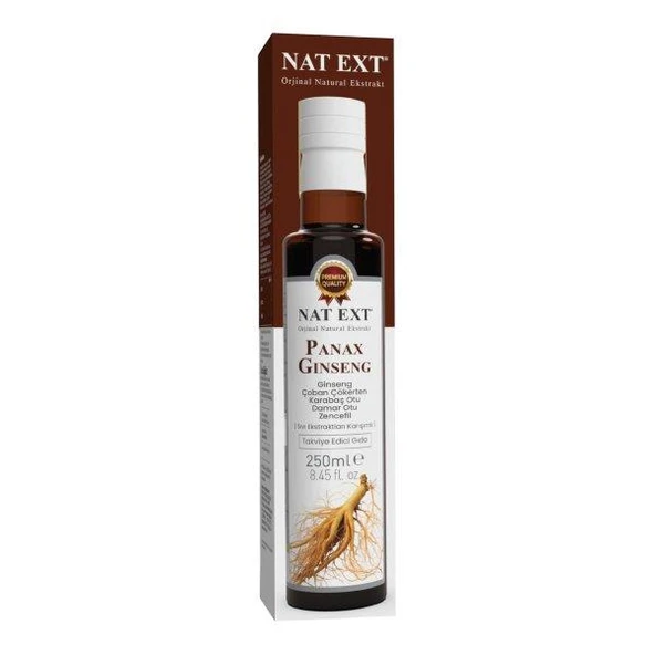 Nat Ext Panax Ginseng Çoban Çökerten Karabaş Otu Damar Otu Zencefil Sıvı Ekstrakt Karışımı 250 Ml ürün görseli 1