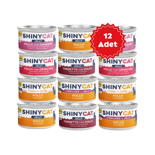 Gimcat Shinycat Jelly Jöle içinde Tavuklu Karışık Kedi Konserve Maması 70grX12 Adet ürün görseli 1
