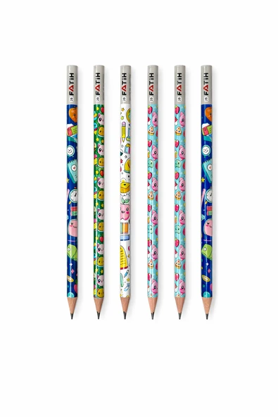 FATİH KAWAİİ DESENLİ KURŞUN KALEM 6 ADET ürün görseli 1