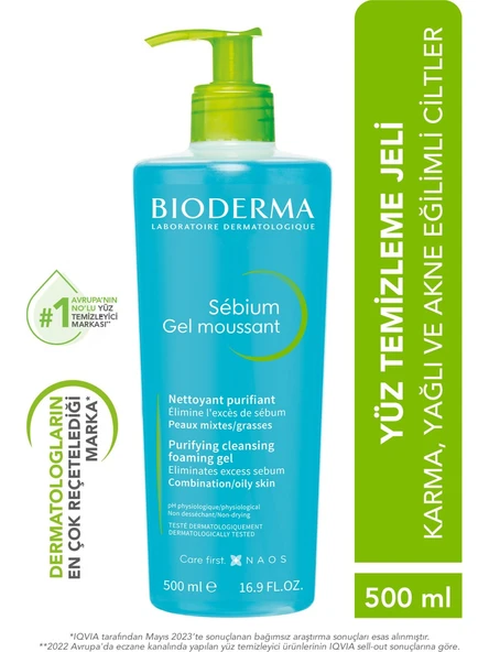 Sebium Foaming Gel Yağlı ve Akneli Ciltler Için Arındırıcı Temizleme Jeli 500 ml ürün görseli 1