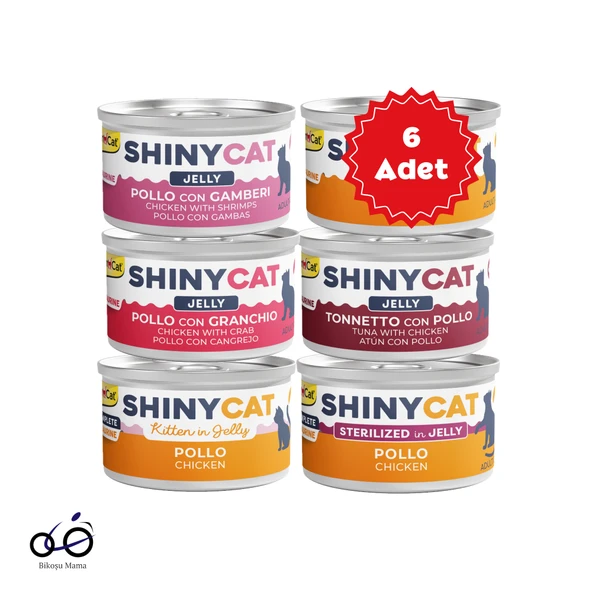Gimcat Shinycat Jelly Jöle içinde Tavuklu Karışık Kedi Konserve Maması 70grX6 Adet ürün görseli 1