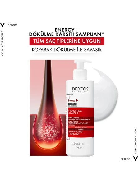 Dercos Energy+ Dökülme Karşıtı Şampuan 400 ml K095 ürün görseli 1