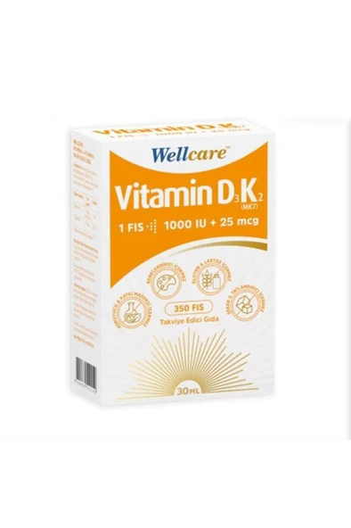 Wellcare Vitamin D3-K2 1000 IU 30 ML Sprey 10149 ürün görseli 1