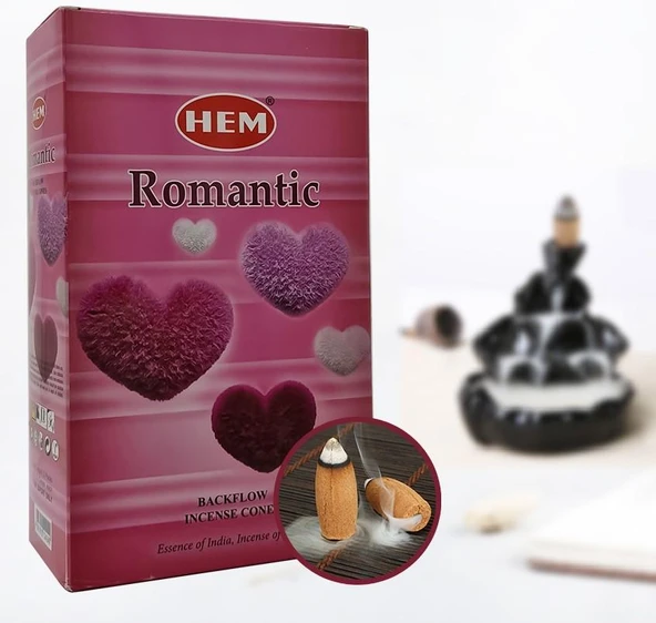 Hem Konik Geri Akış  Tütsü Romantic 1 Paket 10 Adet ürün görseli 1