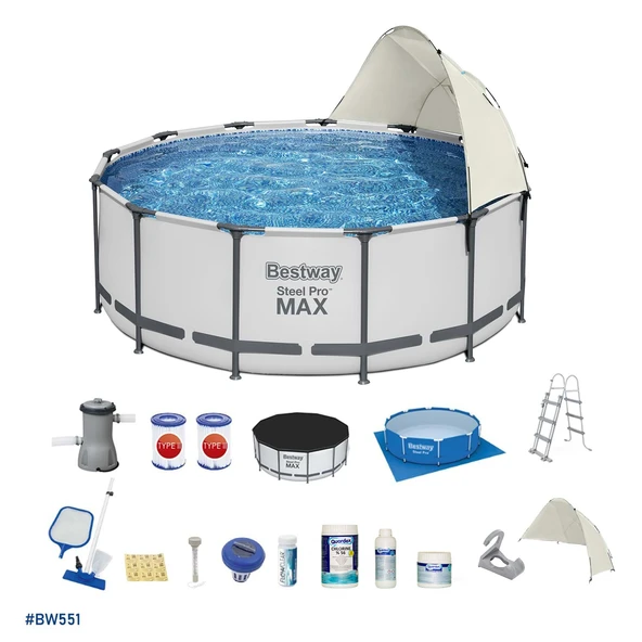 Bestway Gölgelikli Prefabrik Havuz Seti 366x122cm 56420 BW551 ürün görseli 1