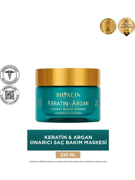 Bioxcin Keratin Argan Onarıcı Saç Bakım Maskesi 225 Ml ürün görseli 1