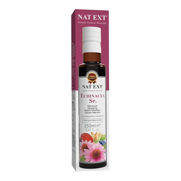 Nat Ext Ekinezya Ginseng Reishi Mantarı Yaban Mersini Sıvı Ekstrakt Karışımı 250 Ml ürün görseli 1