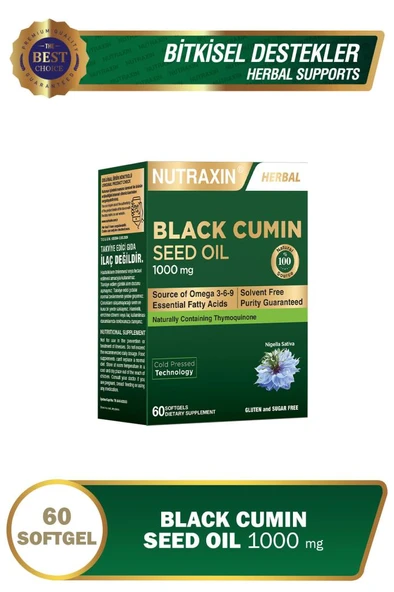 Nutraxin Herbal Çörek Otu Yağı 1000 Mg 60 Softgel ürün görseli 1
