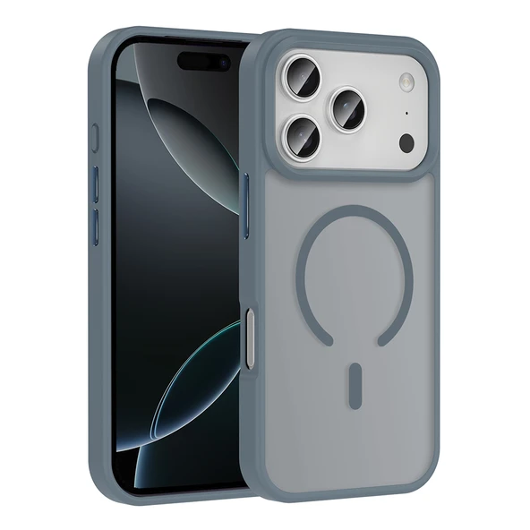 Apple iPhone 17 Pro Kılıf M-safe Şarj Özellikli Mat Arka Yüzey Zore Sio Kapak ürün görseli 1