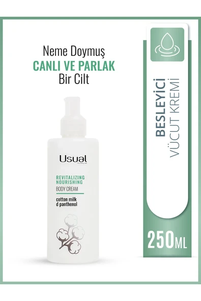 Usual Canlandırıcı & Besleyici ve Nemlendirici Cotton Milk Vücut Kremi 250 ml ürün görseli 1