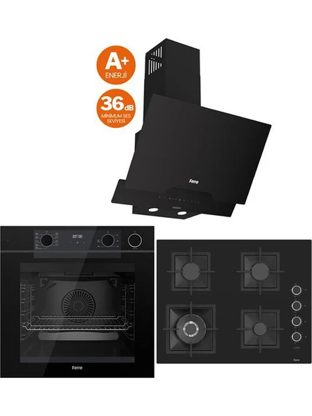 Steam Plus 65 Serisi 3lü Cam Ankastre Set (QEP64CS-SC405-D063SA) ürün görseli 1