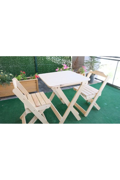 MrWoody Katlanır Bahçe Balkon Mutfak Seti 2 Adet Sandalye 1 Adet Masa ürün görseli 1