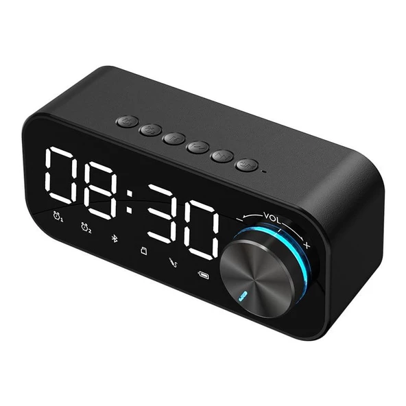 Valkyrie Bluetooth Şarjlı Alarmlı USB/SD Aynalı Masa Saati ürün görseli 1