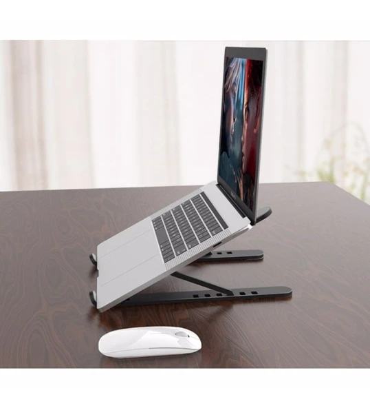 PLASTİK YÜKSEKLİK AYARLI LAPTOP STANDI BEYAZ ürün görseli 1