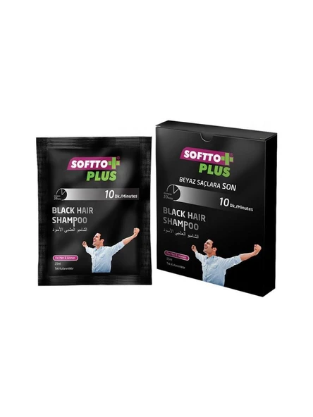 Softto Plus Black Hair Şampuan 25 Ml 10 Adet ürün görseli 1
