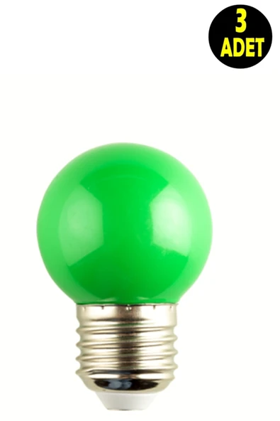 usin 3 Adet Yeşil Işık Enerji Tasarruflu Renkli Led Gece Lambası Ampulu ürün görseli 1