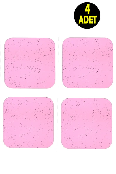 usin 4 ADET Pembe Kum Desen Ahşap Üzeri Metal Türk Kahvesi Fincan Çay Kupa Ev Ofis Bardak Altlığı Altlık ürün görseli 1