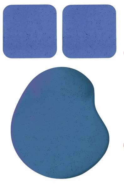 usin Oval Mavi Kum Desen Bilek Destekli Mouse Pad + 2 Adet Kupa Fincan Bardak Altlığı Altlık Set ürün görseli 1