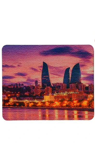 usin Baku Flame Towers Desenli Kaymaz Taban Optik Bilgisayar Notebook Mouse Pad Maus Ped 17,5x21,5cm ürün görseli 1