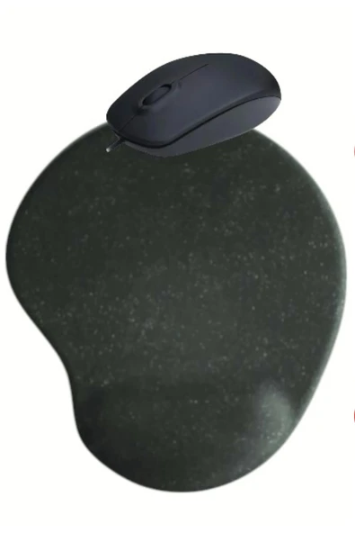 usin Siyah Kum Bilek Destekli Mouse Pad+ Kablolu Mouse Bilgisayar Faresi Notebook PC Windows Uyumlu Mause ürün görseli 1