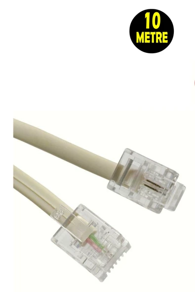 usin 10 Metre Modem Adsl Vdsl Ara Kablosu RJ11 Hat Bağlantı Telefon Kablosu ürün görseli 1