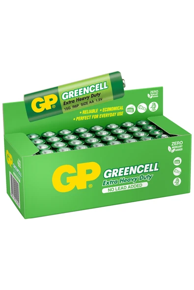 GP 15G Greencell R6P/1215/AA Kalem Pil, 1.5 Volt, 40'lı Kutu ürün görseli 1