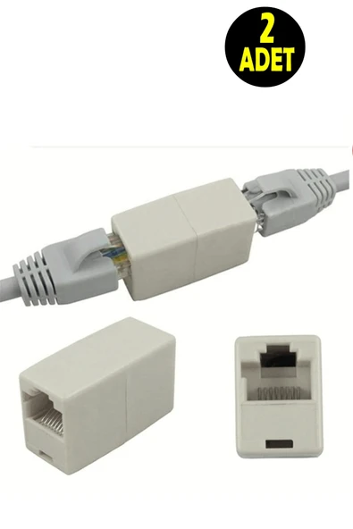 usin 2ADET Rj45 Cat5 Cat6 Cat7 Cat8 Ethernet Internet Kablosu Uzatıcısı Dişi Dişi Birleştirici Ara Aparat ürün görseli 1
