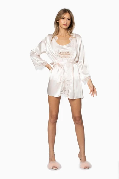 Pierre Cardin 2490 Bayan Sabahlıklı Saten Şort Takım ürün görseli 1