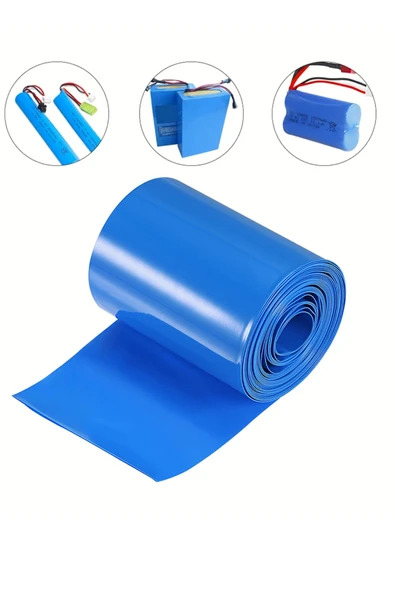 usin 1 Metre X 4 CM PVC Mavi Shrink Isı İle Daralan 18650 Pil Büzülme Kablo Yalıtım Klıfı Isı Borusu ürün görseli 1