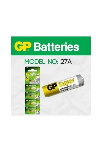GP Beş 5 Adet 1 Kart 5'li 27a 12v Alkalin Spesifik Pil 27a-c5 27a 12v Alkalin Yüksek Volta ürün görseli 1