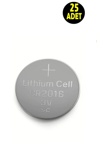 usin 25 ADET 3 Volt CR2016  Lityum Para Pil (DL2016 CR 2016 Bios-Kepenk-Kumanda Terazi Düğme Lithum Pili) ürün görseli 1