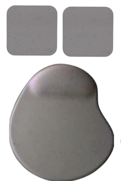 usin Oval Füme Kum Desen Bilek Destekli Mouse Pad + 2 Adet Kupa Fincan Bardak Altlığı Altlık Set ürün görseli 1