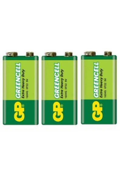 GP 3 Adet 1604g-b Greencell Extra Güçlü 9 Volt Pil (9VOLT ÇİFT BAŞLI PİL) ürün görseli 1