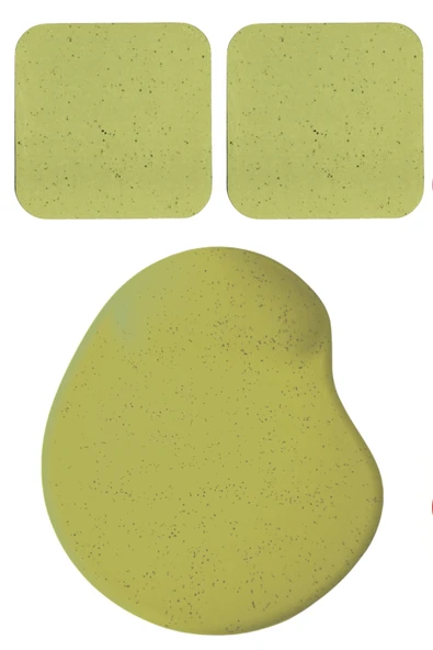 usin Oval Haki Rengi Kum Desen Bilek Destekli Mouse Pad + 2 Adet Kupa Fincan Bardak Altlığı Altlık Set ürün görseli 1