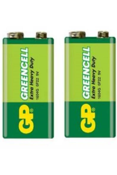 GP 2 Adet 1604g-b Greencell Extra Güçlü 9 Volt Pil (9VOLT ÇİFT BAŞLI PİL) ürün görseli 1
