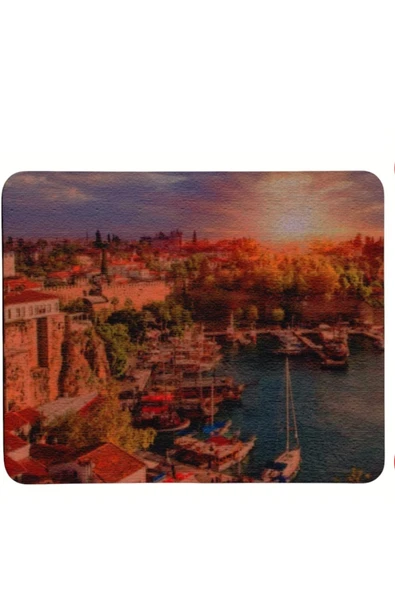 usin Antalya Yat Limanı Desenli Kaymaz Taban Optik Bilgisayar Notebook Mouse Pad Maus Ped 17,5x21,5cm ürün görseli 1