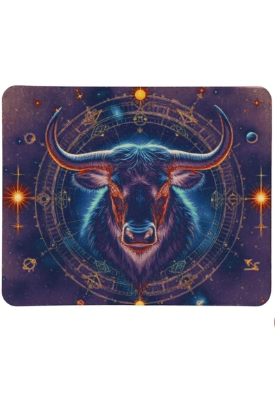 usin Boğa Burcu Desenli Tip Kaymaz Taban Optik Bilgisayar Notebook Burçlar Mouse Pad Mauspad 17x 21 Cm ürün görseli 1